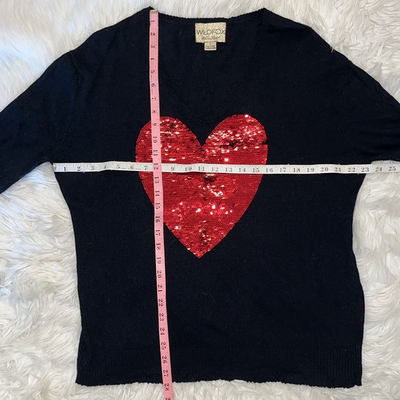 Wildfox White Label Red Sequins Heart ♥️ ~ in Black - Picture 7 of 15